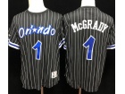 Orlando Magic #1 Tracy McGrady Black Throwabck Short Slevees Jersey