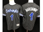 Orlando Magic #1 Penny Hardaway Black Throwabck Short Slevees Jersey