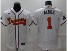 Nike Atlanta Braves #1 Ozzie Albies White Gold Program Champion Flexbase Jersey