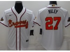 Nike Atlanta Braves #27 Austin Riley White Gold Program Champion Cool Base Jersey