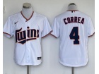 Nike Minnesota Twins #4 Carlos Correa White Cool Base Jersey