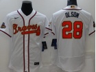 Nike Atlanta Braves #28 Matt Olson White Gold Program Champion Flexbase Jersey