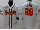 Nike Atlanta Braves #28 Matt Olson White Gold Program Champion Cool Base Jersey