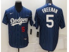 Nike Los Angeles Dodgers #5 Freddie Freeman Blue Pinstrip Cool Base Jersey