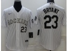 Nike Colorado Rockies #23 Kris Bryant White Cool Base Jersey