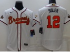 Nike Atlanta Braves #12 Jorge Soler White Gold Program Champion Flexbase Jersey