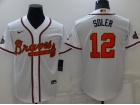 Nike Atlanta Braves #12 Jorge Soler White Gold Program Champion Cool Base Jersey