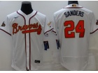 Nike Atlanta Braves #24 Deion Sanders White Gold Program Champion Flexbase Jersey