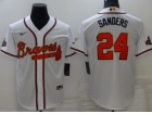 Nike Atlanta Braves #24 Deion Sanders White Gold Program Champion Cool Base Jersey