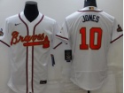 Atlanta Braves #10 Chipper Jones White Gold Program Champion Flexbase Jersey