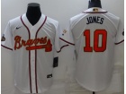 Atlanta Braves #10 Chipper Jones White Gold Program Champion Cool Base Jersey