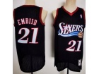 Philadelphia 76ers #21 Joel Embiid Black Throwback Jersey