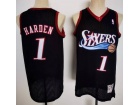 Philadelphia 76ers #1 James Harden Black Throwback Jersey