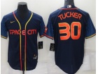 Nike Houston Astros #30 Kyle Tucker Blue Space City Cool Base Jersey