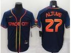 Nike Houston Astros #27 Jose Altuve Blue Space City Cool Base Jersey