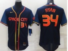 Nike Houston Astros #34 Nolan Ryan Blue Space City Flexbase Jersey