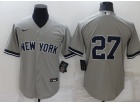 Nike New York Yankee #27 Grey Cool Base Jersey