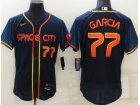 Nike Houston Astros #77 Luis Garcia Blue Space City Flexbase Jersey