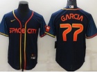 Nike Houston Astros #77 Luis Garcia Blue Space City Cool Base Jersey