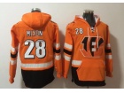 Cincinnati Bengals #28 Joe Mixon Orange Hoodie