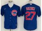 Nike Chicago Cubs #27 Seiya Suzuki Blue Cool Base Jersey