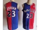 Washington Wizards & Chicago Bulls #23 Michael Jordan Blue Red Split Jeresey