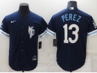 Kansas City Royals #13 Salvador Perez Blue City Cool Base Jersey