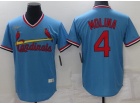 Nike St. Louis Cardinals #4 Yadier Molina Blue Throwback Jersey