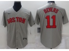 Nike Boston Red Sox #11 Rafael Devers Grey Cool Base Jersey