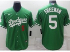 Nike Los Angeles Dodgers #5 Freddie Freeman Green Cool Base Jersey