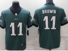 Philadelphia Eagles #11 Aj Brown Green Limited Jersey