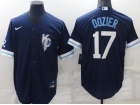 Nike Kansas City Royals #17 Dozier Hunter Blue City Cool Base Jersey