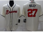 Nike Atlanta Braves #27 Austin Riley Cream Cool Base Jersey