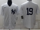 Nike New York Yankee #19 White Cool Base Jersey