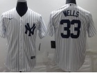 Nike New York Yankee #33 Wells White Cool Base Jersey