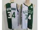 Milwaukee Bucks #34 Giannis Antetokounmpo Green White Split Jersey