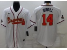 Nike Atlanta Braves #14 Adam Duvall White Gold Program Champion Cool Base Jersey