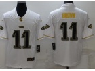 Philadelphia Eagles #11 Aj Brown White Golden Limited Jersey