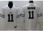 Philadelphia Eagles #11 Aj Brown White With Team Logos Limited Jersey