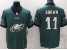 Philadelphia Eagles #11 Aj Brown Green With Big Logo Jersey