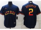 Nike Houston Astros #2 Alex Bregman Blue Rainbow Cool Base Jersey