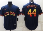 Nike Houston Astros #44 Yordan Alvarez Blue Rainbow Cool Base Jersey