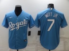 Nike Kansas City Royals #7 Bobby Witt Jr. Baby Blue Cool Base Jersey