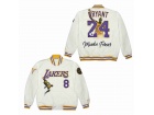 Los Angeles Lakers #24 Kobe Bryant White Jacket