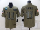 Philadelphia Eagles #11 Aj Brown 2019 Olive Salute to Service Limited Jersey