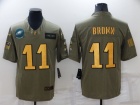 Philadelphia Eagles #11 Aj Brown 2019 Olive with Golden Name Salute to Service Limited Jersey