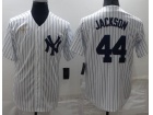 Nike New York Yankee #44 Reggie Jackson White Throwback Jersey