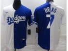 Nike Los Angeles Dodgers #7 Julio Urias White Blue Split Jersey