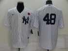 Nike New York Yankee #48 White Pinstrip 2022 Memorial Day Cool Base Jersey