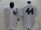 Nike New York Yankee #44 White Pinstrip 2022 Memorial Day Cool Base Jersey